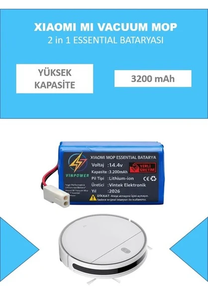 Xıaomı Mı Vacuum Mop 2 In 1 Essentıal Batarya - Yüksek Kapastite ürün görseli 1