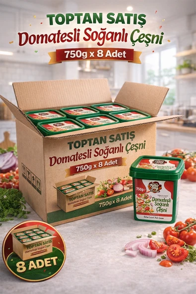 Domatesli Soğanlı Çeşni 750 G X 8 Adet - 1 Koli (Koli Bazlı Avantaj Paketi) ürün görseli 1