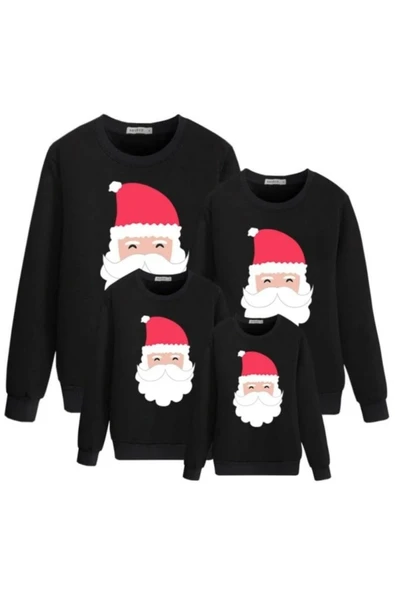 BUTİK AYVİTRİN Aile Noel Yılbaşı Baskılı Sweatshirt İki İplik Tek Fiyatıdır ürün görseli 1