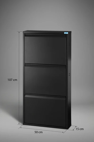 Metal Ayakkabılık 3'lü Model  Siyah - Resim 7