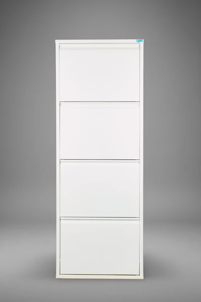 Metal Ayakkabılık 4'lü Model  Beyaz - Resim 3