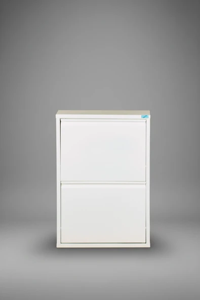 Metal Ayakkabılık 2 li Model  Beyaz - Resim 3