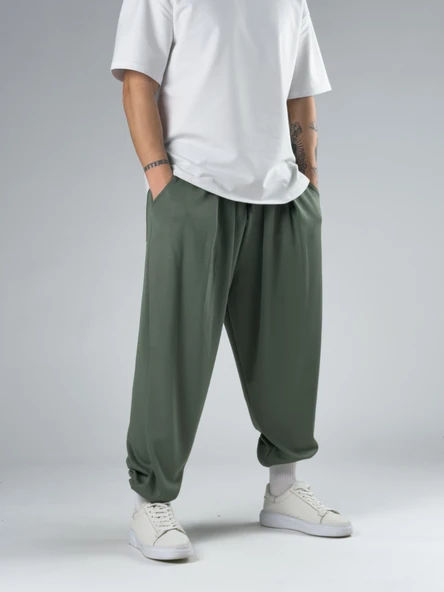 Pileli Yeşil Erkek Jogger Pantolon COC2860 ürün görseli 1