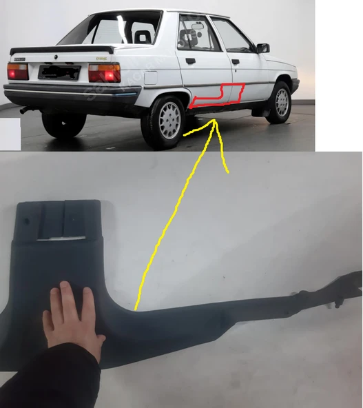 RENAULT 9 ve 11 ve FLASH VE TÜM MODELLERE ARKA YAN ORTA DİREK İÇ ALT KAPLAMA BAKALİTİ ORTA DİREK ALT PLASTİĞİ EŞİK SAĞ yolcu tarafı 7700705445 7700712814 7700681522 7700680394 ürün görseli 1