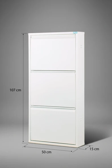 Metal Ayakkabılık 3'lü Model  Beyaz - Resim 7