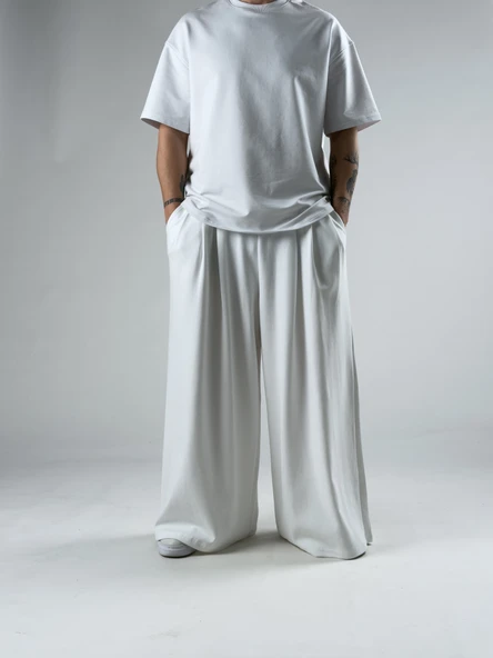 Oversize Samurai Beyaz Erkek Pantolon COC2905 - Resim 3