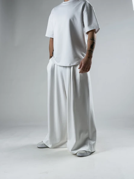 Oversize Samurai Beyaz Erkek Pantolon COC2905 - Resim 2