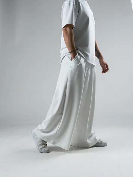Oversize Samurai Beyaz Erkek Pantolon COC2905 - Resim 4