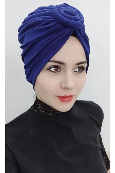 BUTİK AYVİTRİN Kadın Düğüm Burgu Bone Mavi ürün görseli 1