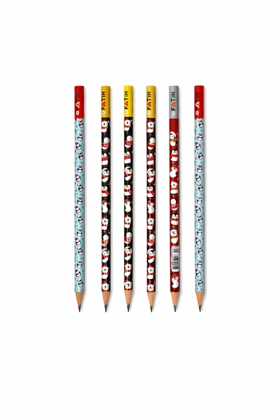 FATİH PENGUEN DESENLİ KURŞUN KALEM 6 ADET ürün görseli 1