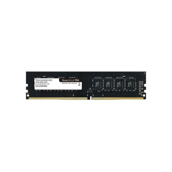 TEAM 16GB DDR4 3200MHz CL22 PC RAM VALUE TED416G3200C22BK ürün görseli 1