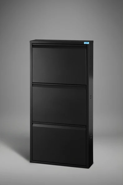 Metal Ayakkabılık 3'lü Model  Siyah - Resim 4