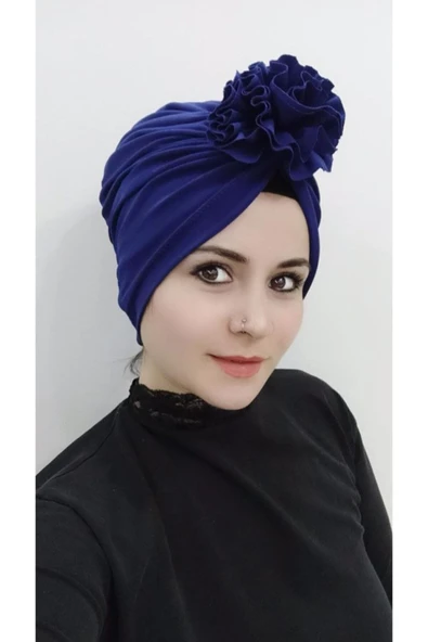 BUTİK AYVİTRİN Kadın Gül Bone Mavi - Resim 2