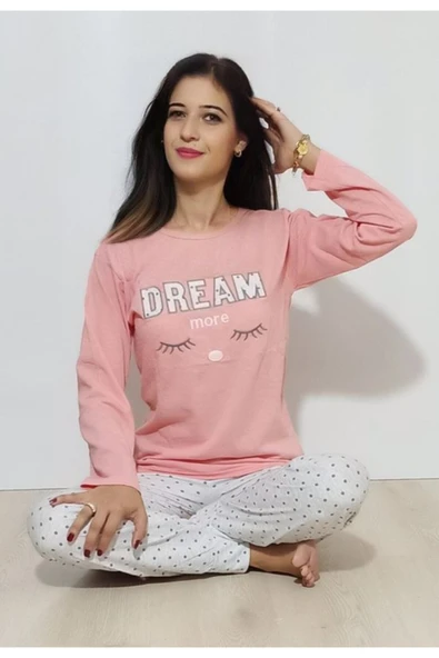 BUTİK AYVİTRİN Kadın Uzun Kol Pijama Takımı ürün görseli 1
