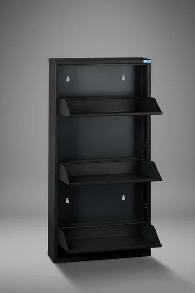 Metal Ayakkabılık 3'lü Model  Siyah - Resim 5