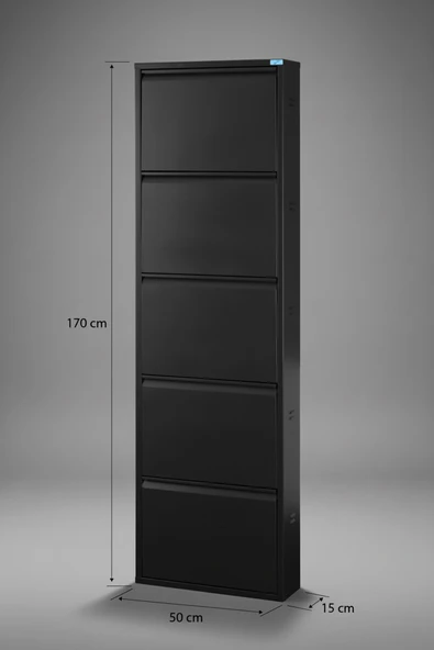 Metal Ayakkabılık 5'li Model  Siyah - Resim 6