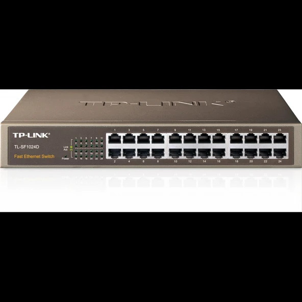 TP-LINK TL-SF1024D, 24Port, MegaBit, Metal Kasa, Yönetilemez, Rackmount Switch ürün görseli 1
