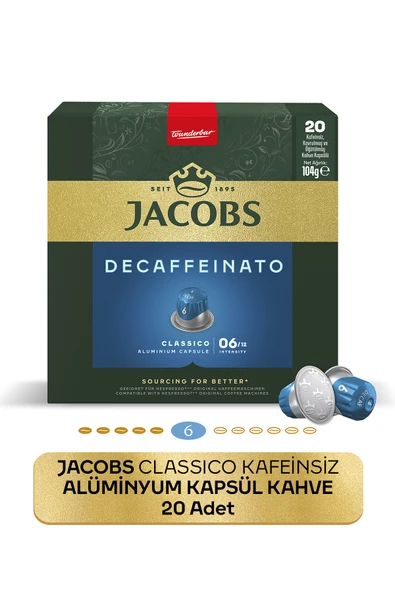 Classico Kafeinsiz Nespresso Uyumlu Alüminyum Kapsül Kahve 20 Kapsül ürün görseli 1