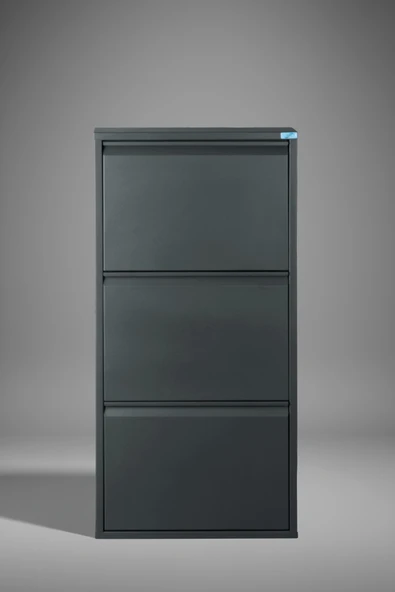 Metal Ayakkabılık 3'lü Model  Antrasit - Resim 3