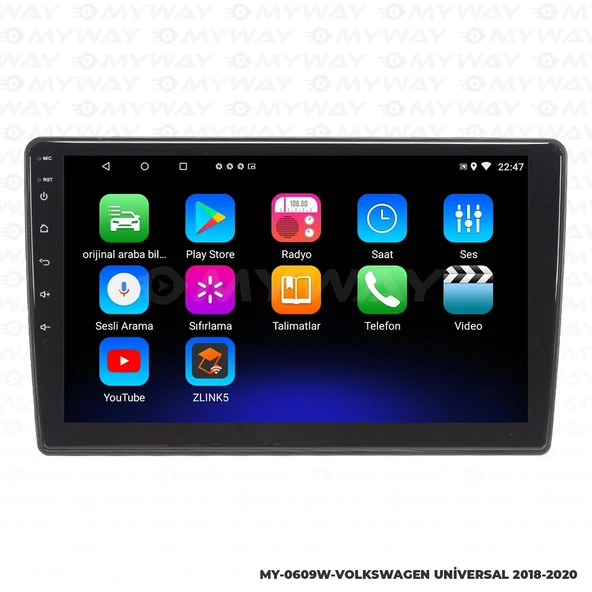 VOLKSWAGEN CRAFTER ANDROİD 12 MULTİMEDYA CARPLAY 2GB RAM+32GB HDD 2018-2020 NAVİGASYON EKRAN ürün görseli 1