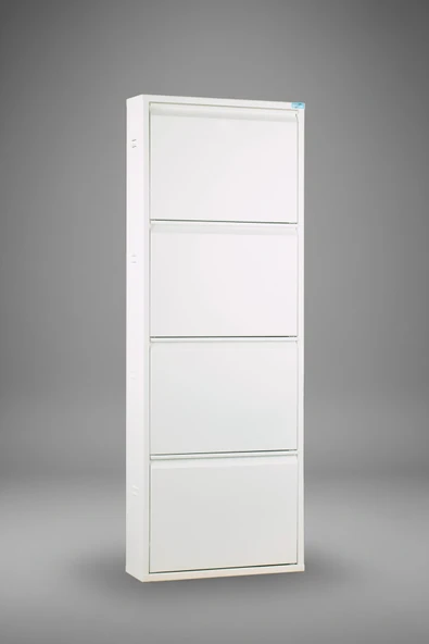 Metal Ayakkabılık 4'lü Model  Beyaz - Resim 4