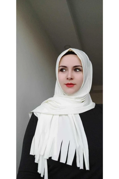 BUTİK AYVİTRİN Kadın Sandy Hazır Şal Ekru ürün görseli 1