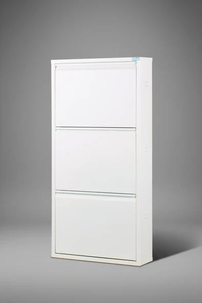 Metal Ayakkabılık 3'lü Model  Beyaz - Resim 4
