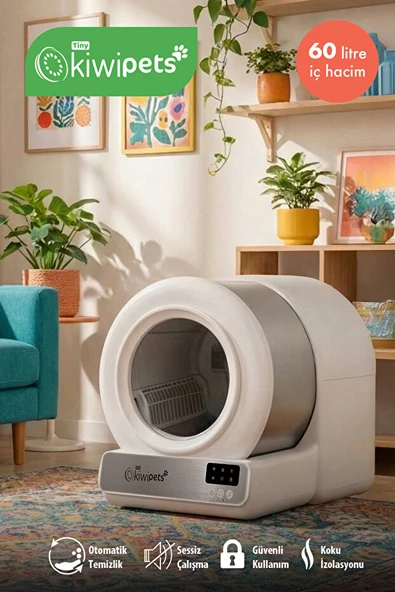 Kiwi KPLB 1071 Otomatik Kedi Tuvaleti - Beyaz ürün görseli 1