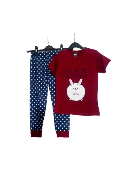 BUTİK AYVİTRİN Kız Pijama Takımı Bordo Lacivert ürün görseli 1