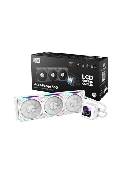 Dragos Aquaforge 360 Intel-amd 360mm Lcd Ekranlı Argb Beyaz Sıvı Soğutucu ürün görseli 1