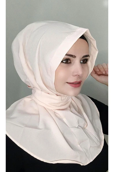 BUTİK AYVİTRİN Kadın Tesettür Çıt Çıtlı Krep Şal Bone Somon ürün görseli 1