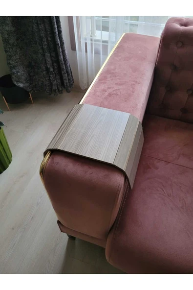 BUTİK AYVİTRİN Koltuk Yani Kolu Sehpası Kahve ürün görseli 1