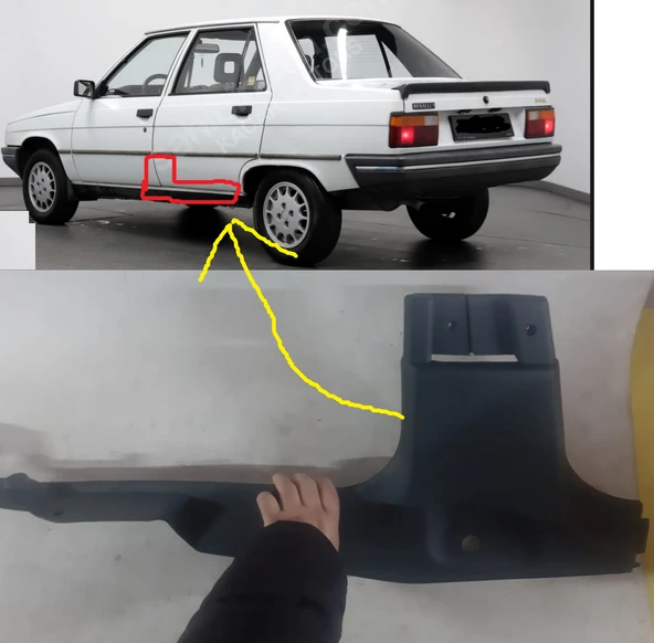 RENAULT 9 ve 11 ve FLASH VE TÜM MODELLERE ARKA YAN ORTA DİREK İÇ ALT KAPLAMA BAKALİTİ ORTA DİREK ALT PLASTİĞİ EŞİK SOL Şoför arkası 7700705445 7700712814 7700681522 7700680394 ürün görseli 1