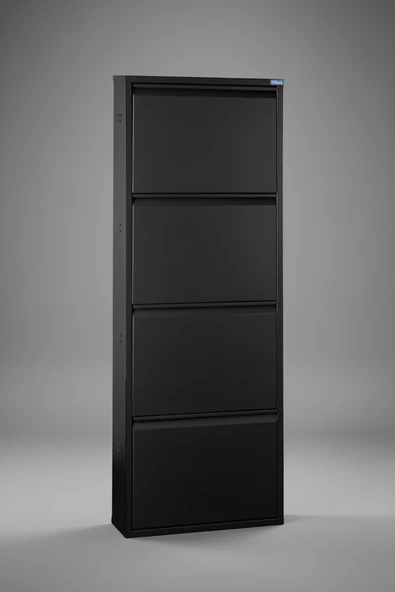 Metal Ayakkabılık 4'lü Model  Siyah - Resim 4