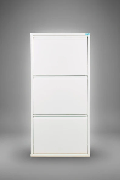 Metal Ayakkabılık 3'lü Model  Beyaz - Resim 3