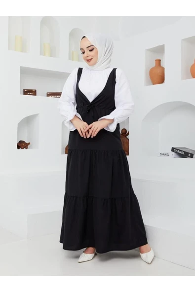 BUTİK AYVİTRİN Kadın Jile Siyah Ve Gömlek Beyaz Takım ürün görseli 1
