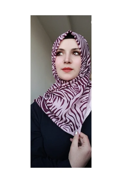 BUTİK AYVİTRİN Kadın Çizgili Şal Gül Kurusu ürün görseli 1