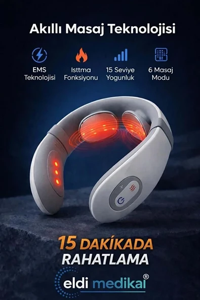 Eldi Akıllı Boyun Masaj Aleti - 6 Modlu Isıtmalı Wellness Teknolojisi - Boyun ve Omuz Masaj Cihazı - Şarj Edilebilir - Ofis Seyahat Ev Kullanımı ürün görseli 1