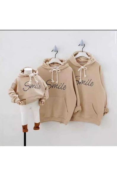 BUTİK AYVİTRİN Aile Sweatshirt Nakışlı Kapüşonlü Vizyon Tek Fiyatıdır ürün görseli 1