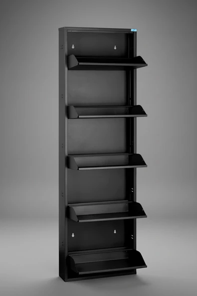Metal Ayakkabılık 5'li Model  Siyah - Resim 5