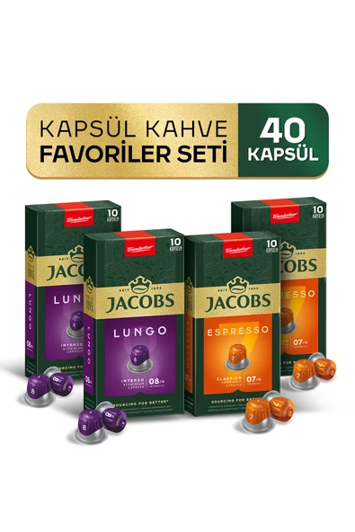 Kapsül Kahve Favoriler Seti 40'lı Nespresso Uyumlu Alüminyum Kapsül Kahve (7 ve 8) ürün görseli 1
