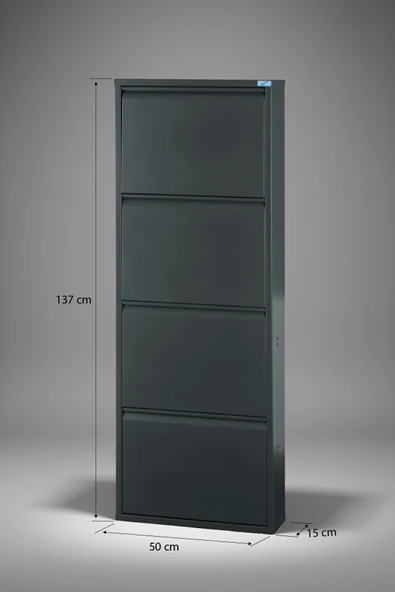Metal Ayakkabılık 4'lü Model  Antrasit - Resim 7
