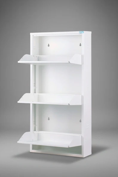 Metal Ayakkabılık 3'lü Model  Beyaz - Resim 5