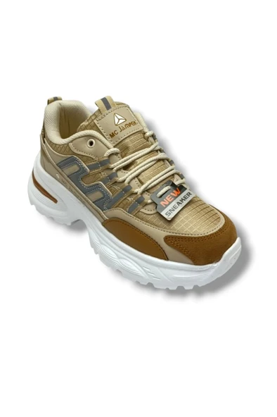 Marco Jamper 2286-26 Anorak Deri Anatomik Kadın Sneaker Taba Bej ürün görseli 1