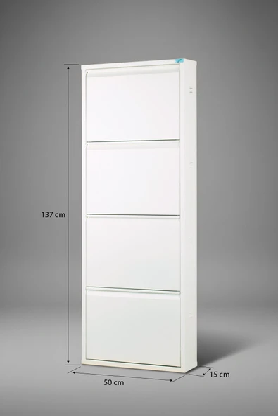 Metal Ayakkabılık 4'lü Model  Beyaz - Resim 7