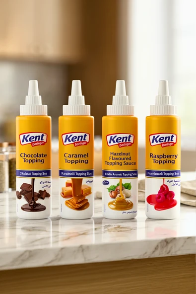 Topping Sos 4'lü Avantajlı Set (Çikolatalı-Karamelli-Fındıklı-Frambuazlı) 300 Gr X4 ürün görseli 1
