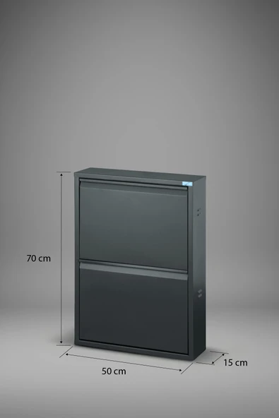 Metal Ayakkabılık 2 li Model  Antrasit - Resim 7