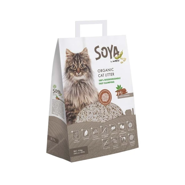M-Pets Soya Organik Cassava Kedi Kumu 10 L ürün görseli 1