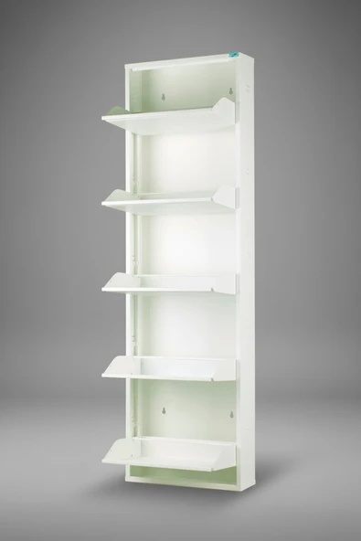 Metal Ayakkabılık 5'li Model  Beyaz - Resim 5