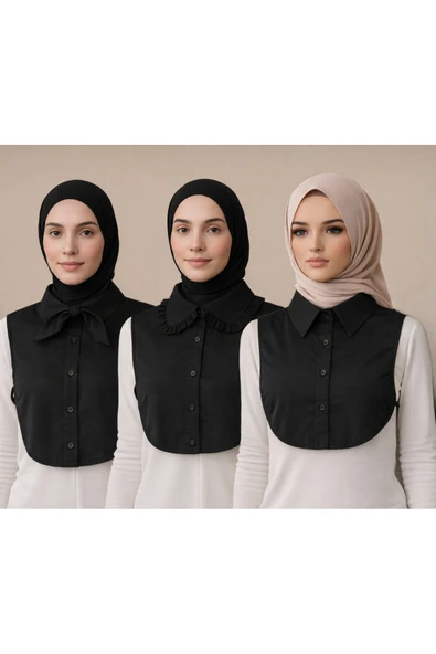 BUTİK AYVİTRİN Kadın İçlik Aksesuar Crop Gömlek 3 lu Model ürün görseli 1